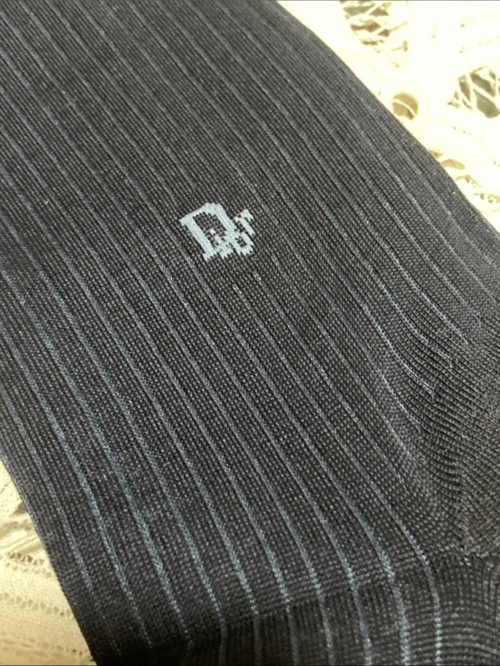 Dior Men’s Dark Navy Pinstripe Dress Socks